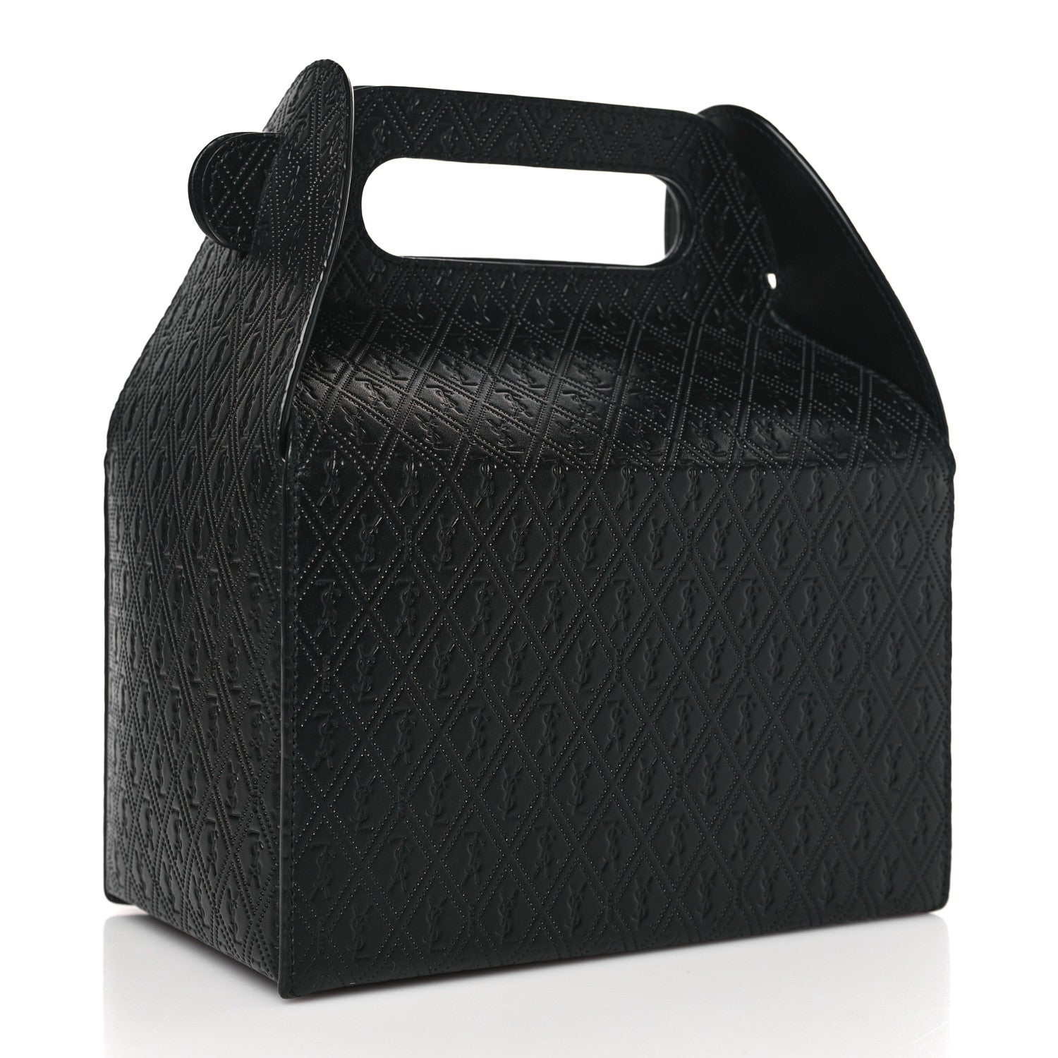 Saint Laurent Calfskin Monogram Take Away Box Black 3 of 8