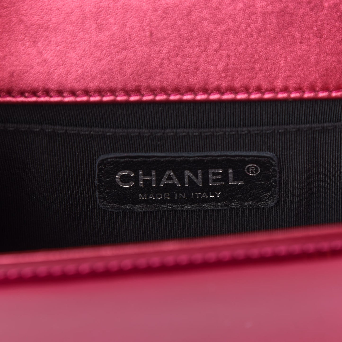 Metallic Patent Calfskin Quilted Small Boy Flap Pink