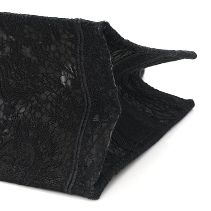 Christian Dior Canvas Embroidered Mesh Macrame Medium Toile de Jouy Soleil Book Tote Black 9 of 9