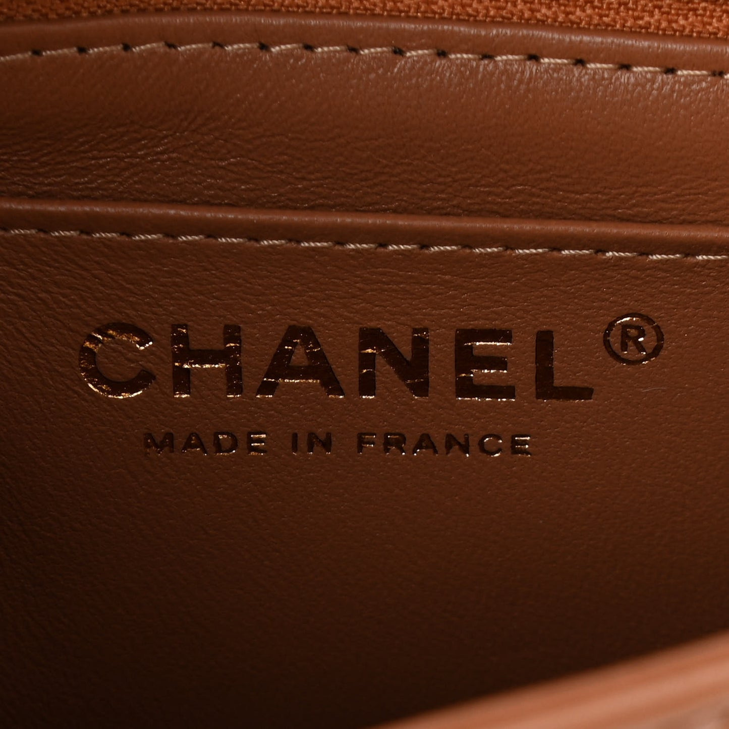 Lambskin Quilted Mini Square Flap Brown