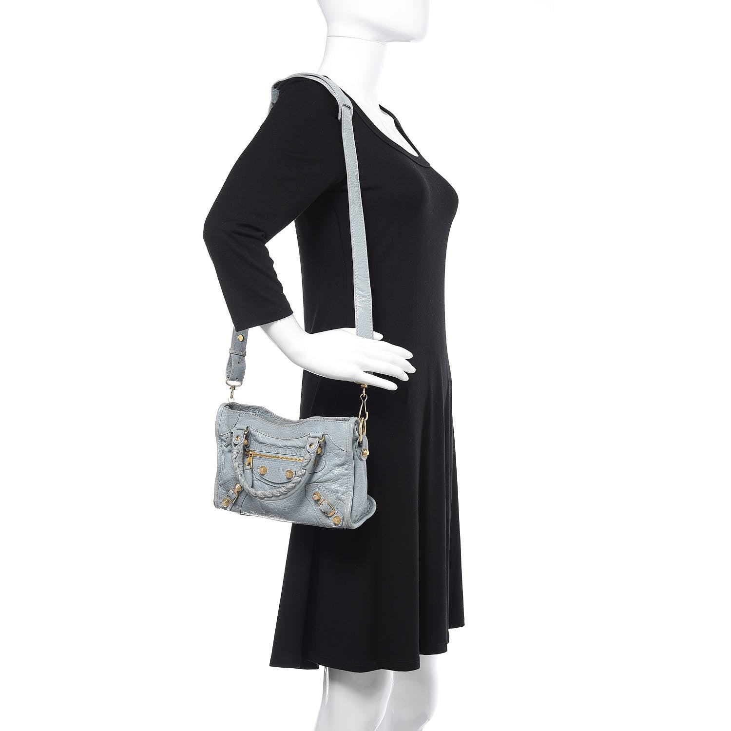 Balenciaga Agneau Giant 12 Gold Hardware Mini City Bleu Opaline 2 of 15