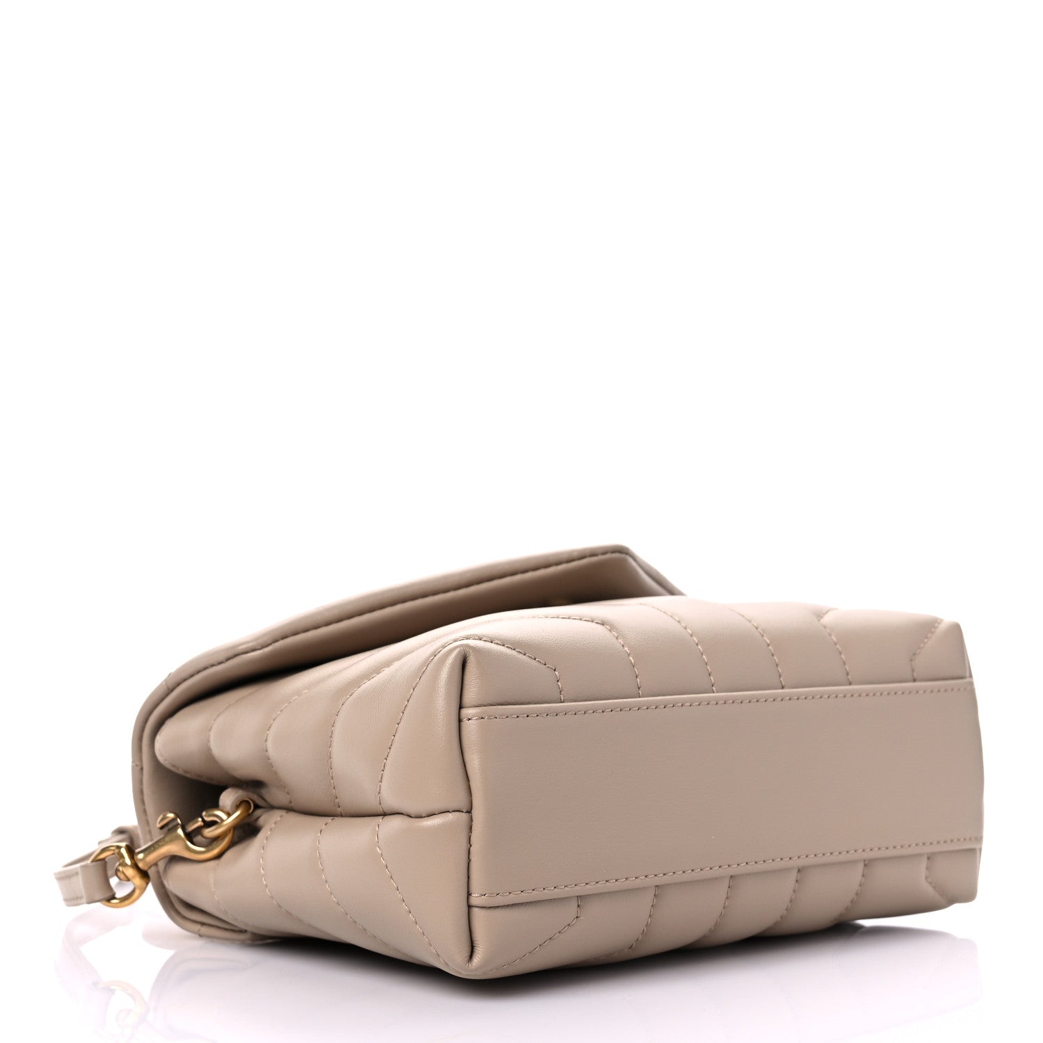 Saint Laurent Calfskin Y Quilted Monogram Toy Loulou Crossbody Bag Dark Beige 3 of 8