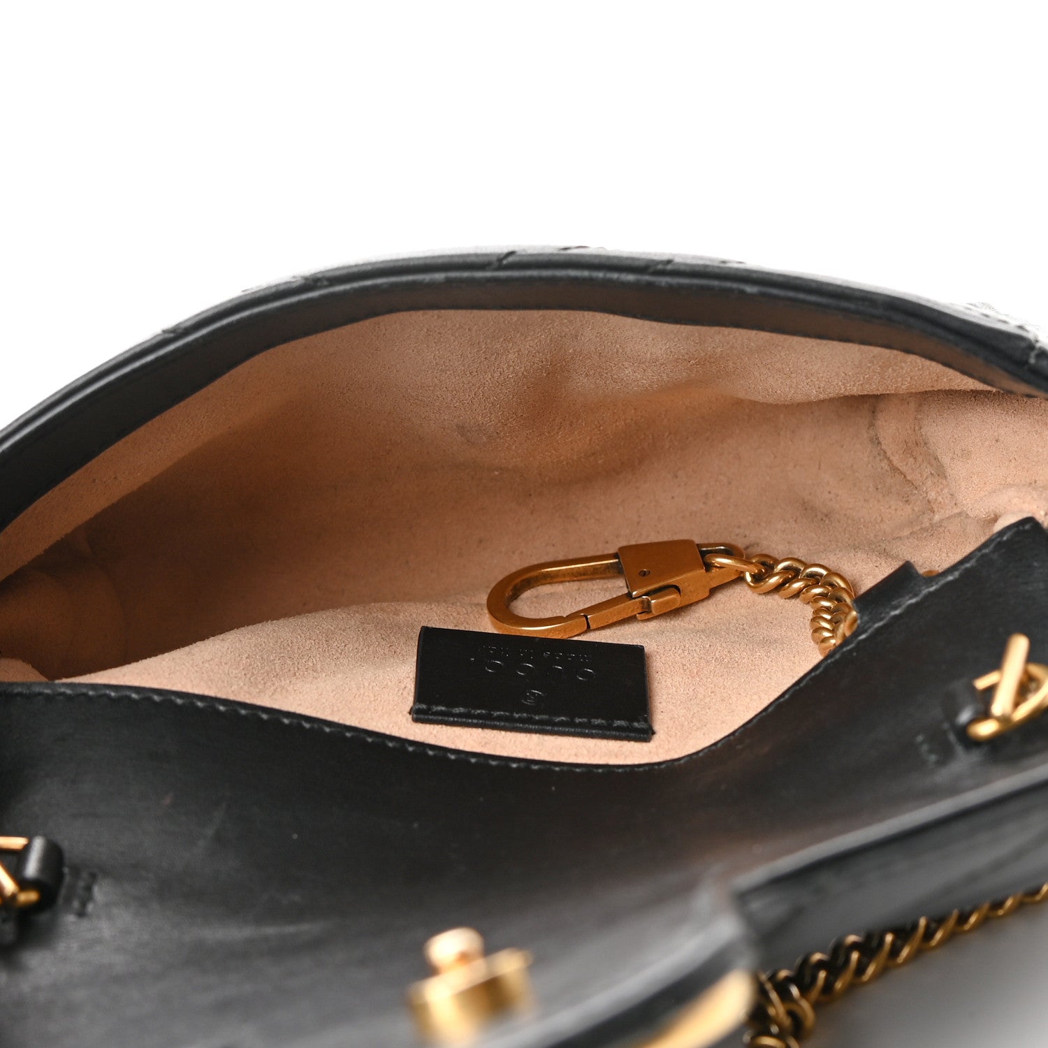 Gucci Calfskin Matelasse Super Mini GG Marmont Shoulder Bag Black 5 of 12