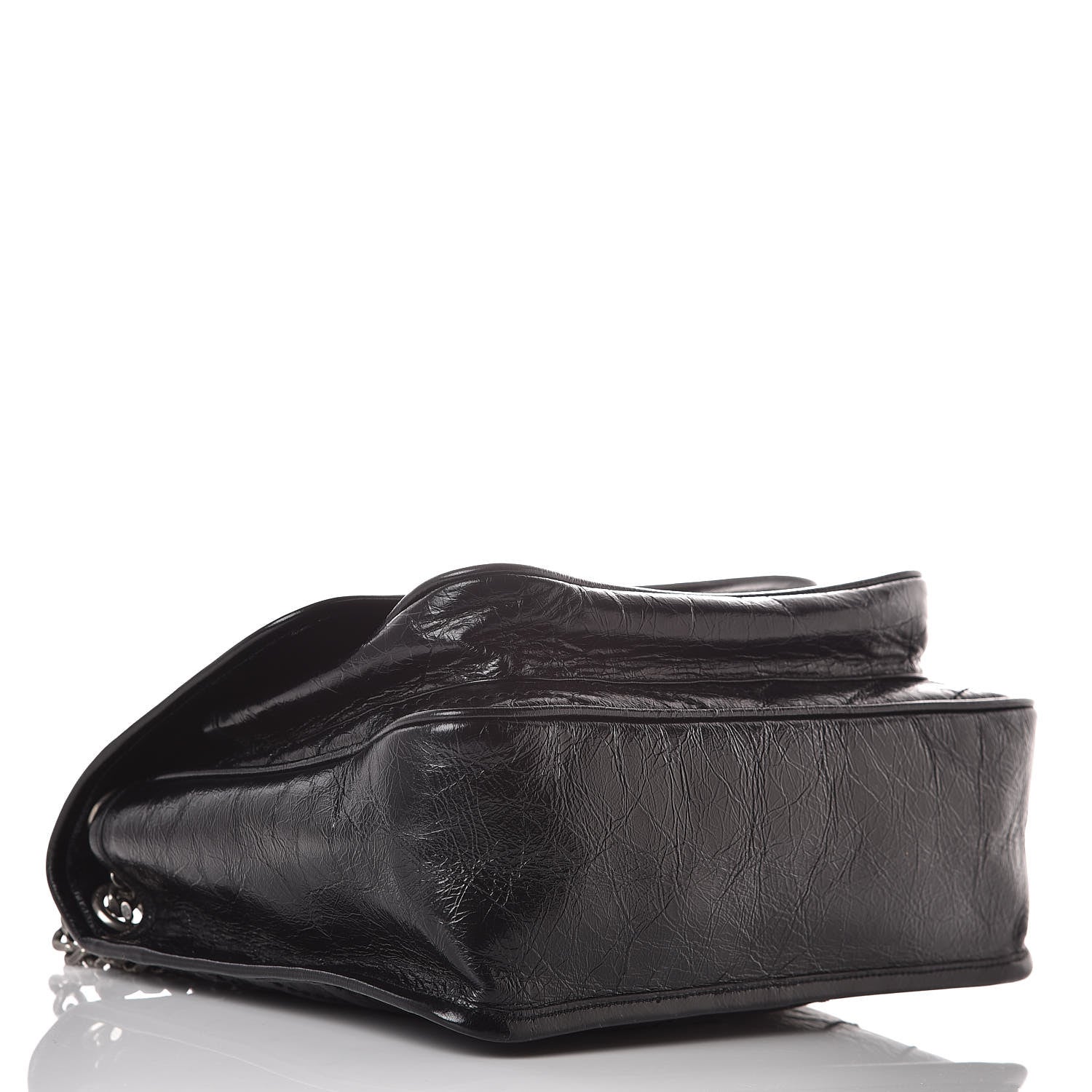 Saint Laurent Crinkled Calfskin Matelasse Monogram Medium Niki Chain Satchel Black 4 of 10