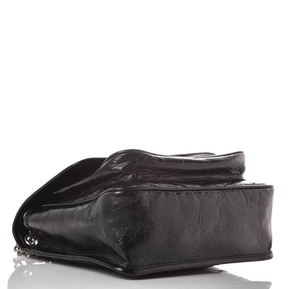 Saint Laurent Crinkled Calfskin Matelasse Monogram Medium Niki Chain Satchel Black 4 of 10