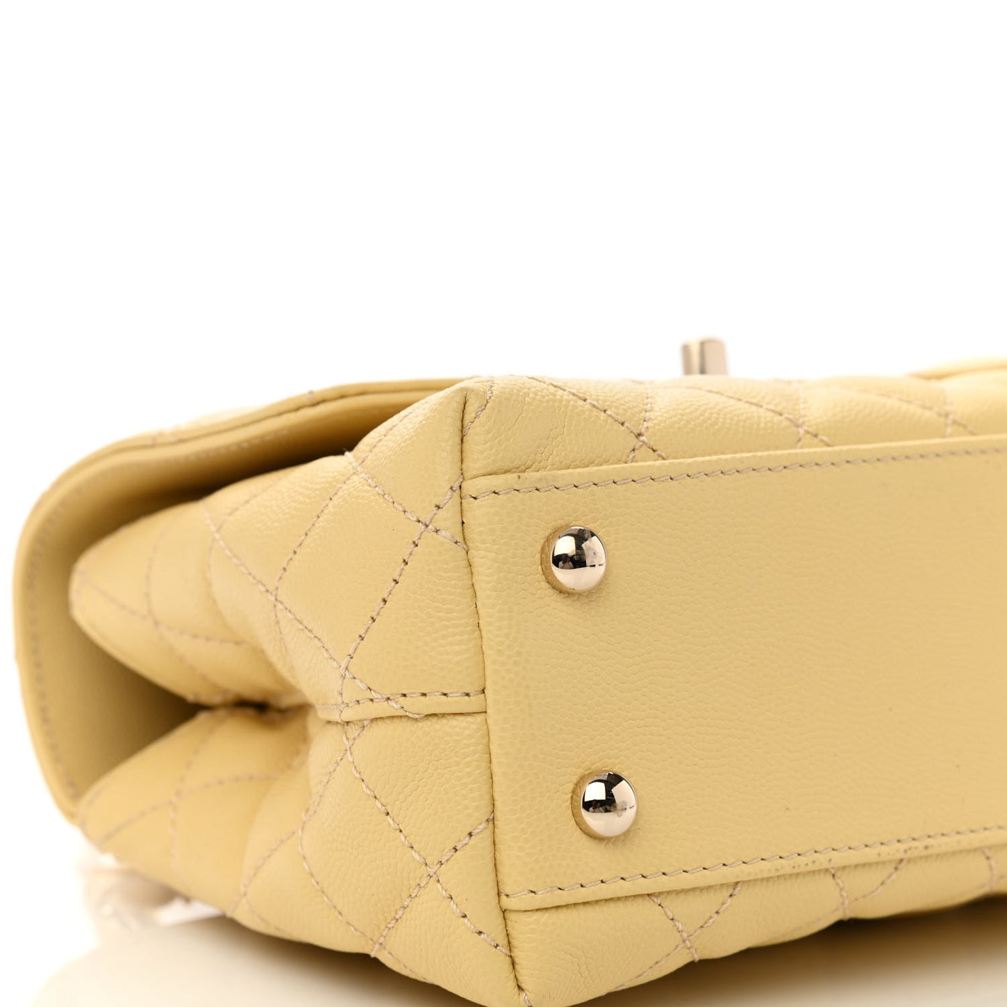 Caviar Quilted Mini Coco Handle Flap Yellow