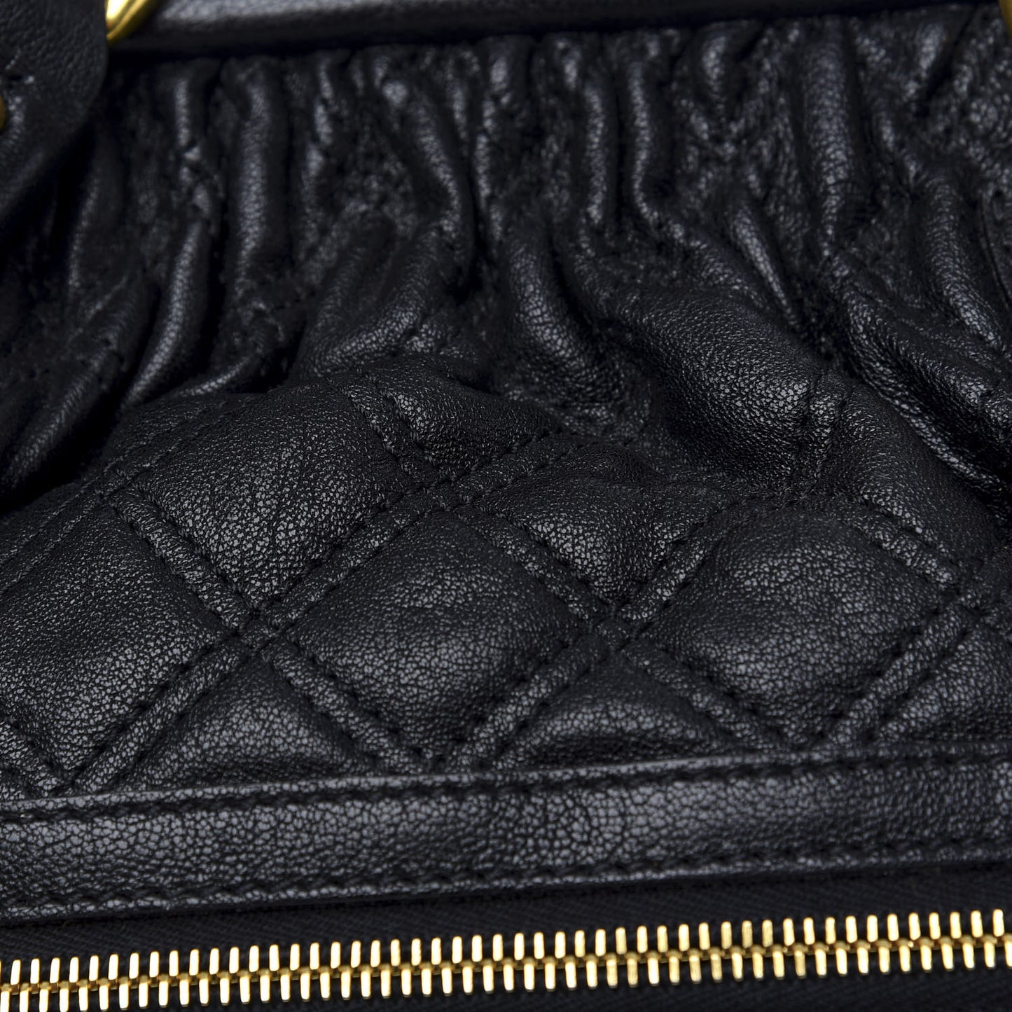 Calfskin Quilted Stam Black