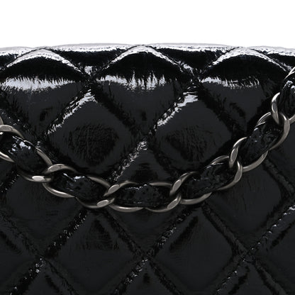Chanel Crinkled Patent Quilted Jumbo Single Flap Black 7 of 9