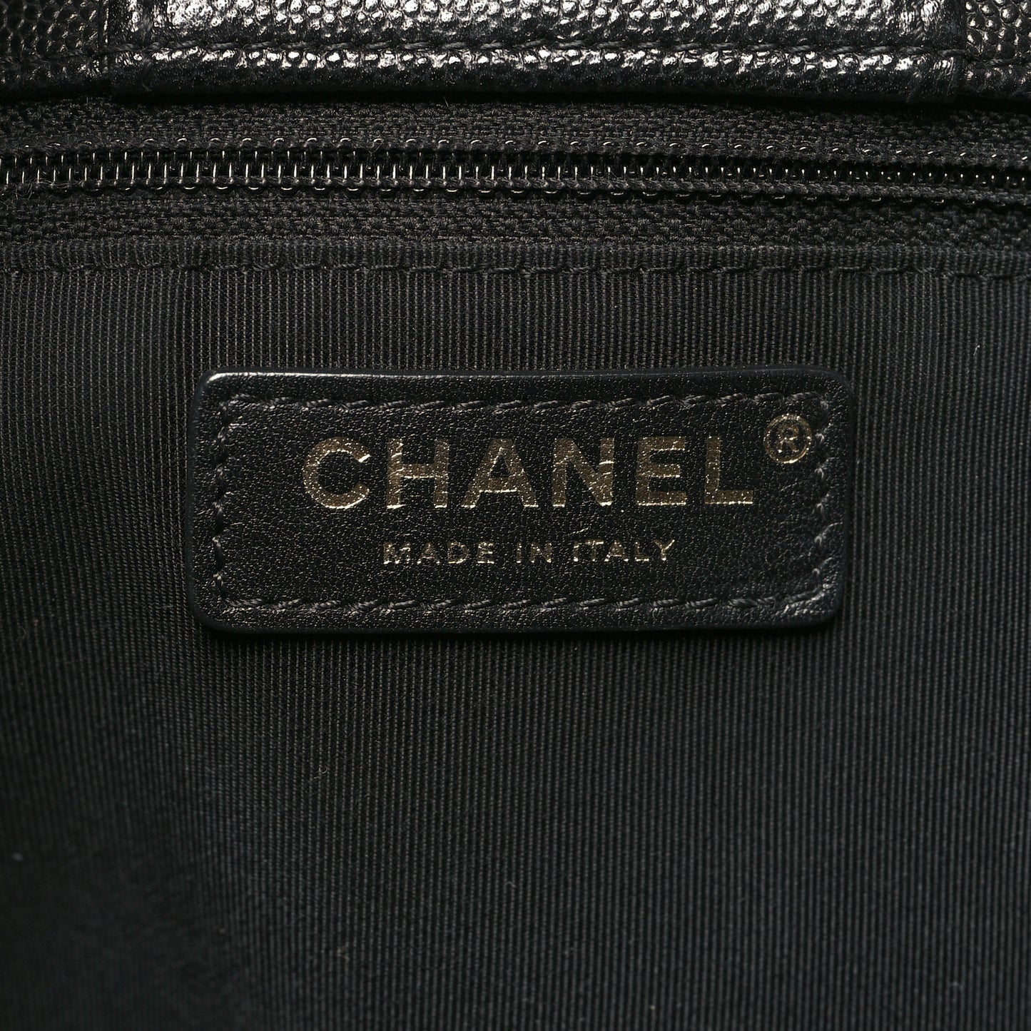Caviar Quilted Large Shopping Tote Black