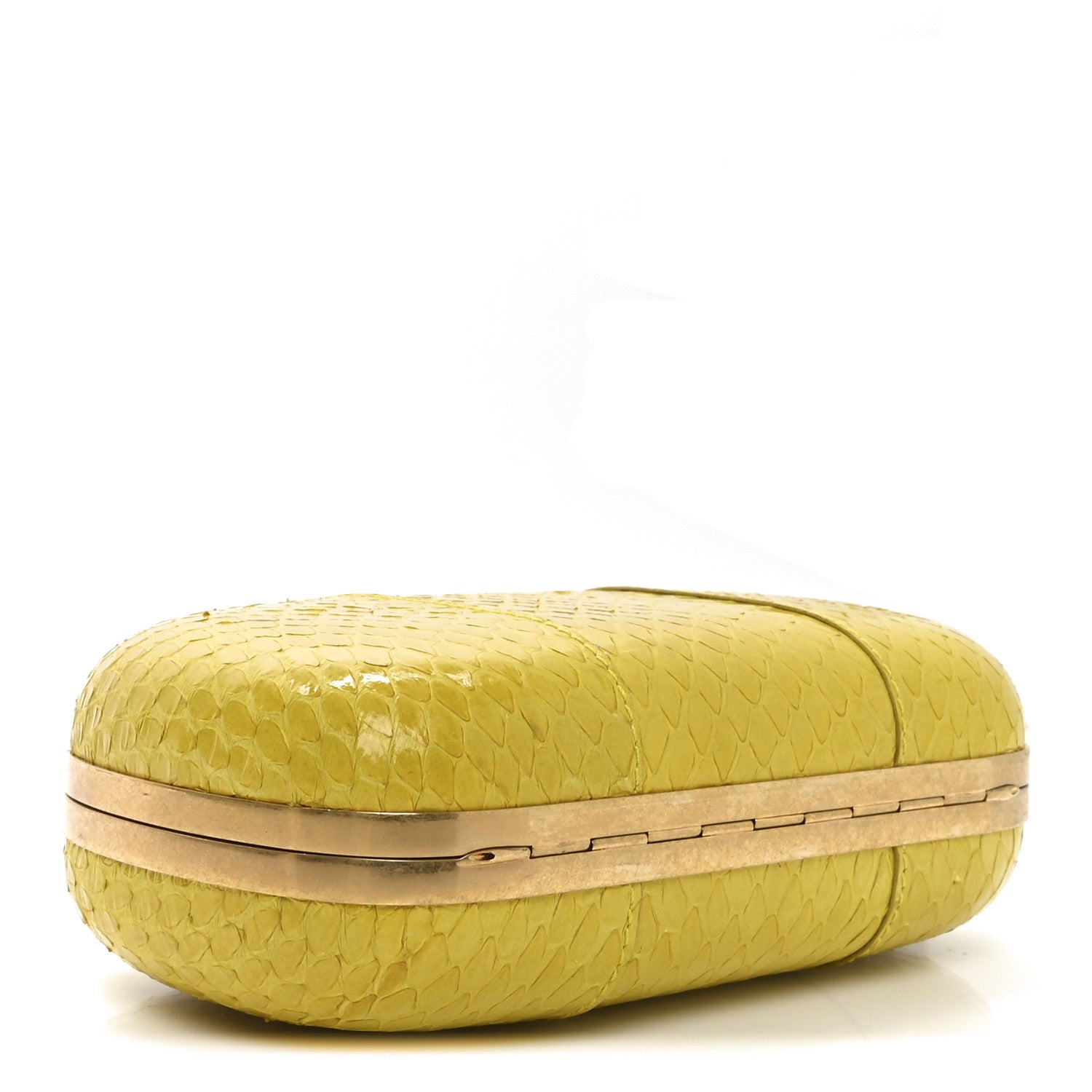 Alexander McQueen Snakeskin Skull Box Clutch Bright Yellow 4 of 10