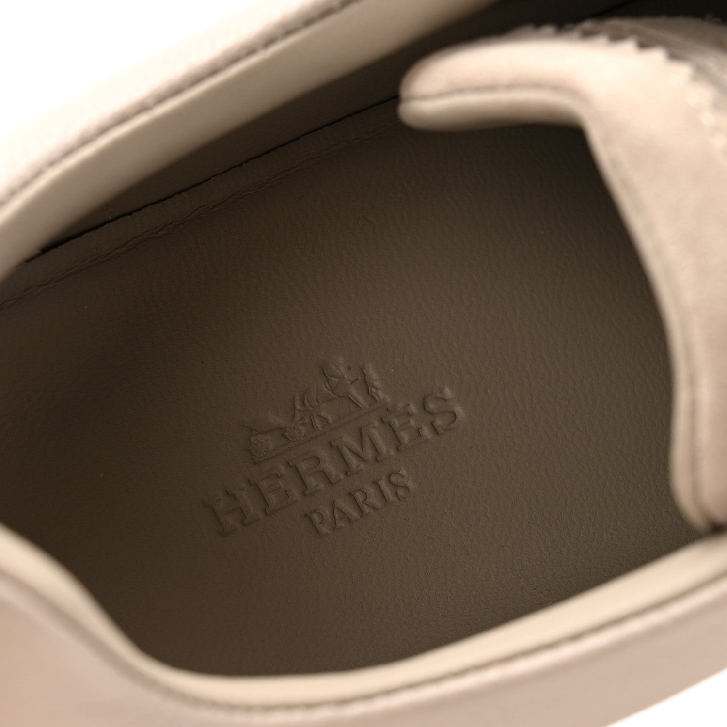 Hermes Sport Goatskin Suede Goatskin Womens Bouncing Sneakers 38 Kraft 38.5 Beige Galet 7 of 12