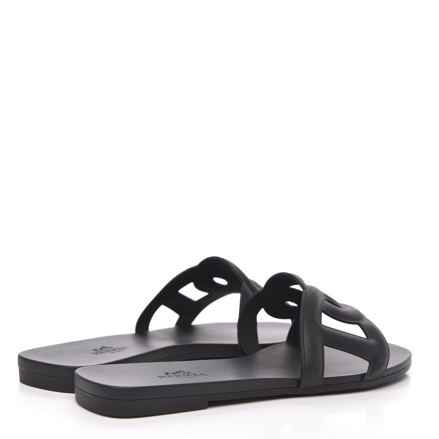 Hermes Rubber Aloha Sandals 36 Black 4 of 8