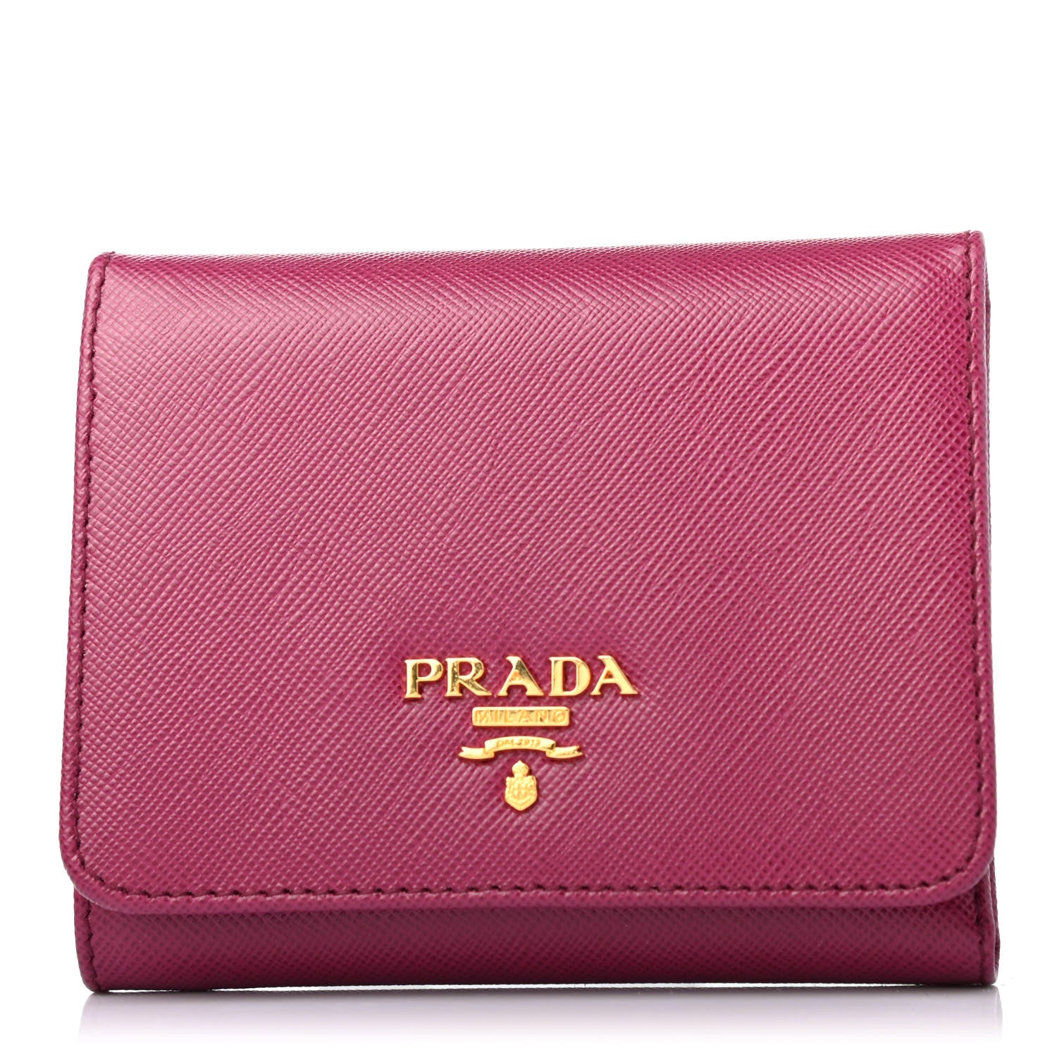 Prada Saffiano Metal Tri-Fold Wallet Ametista 1 of 4