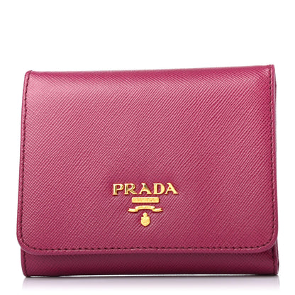 Prada Saffiano Metal Tri-Fold Wallet Ametista 1 of 4