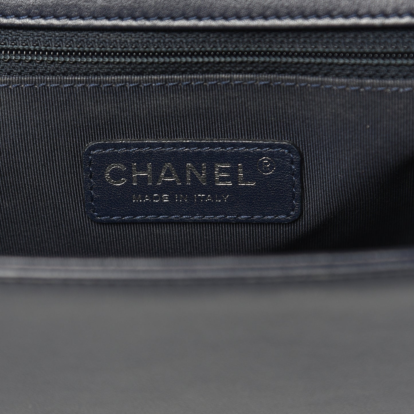 Calfskin Quilted New Medium Boy Flap Dark Navy Blue