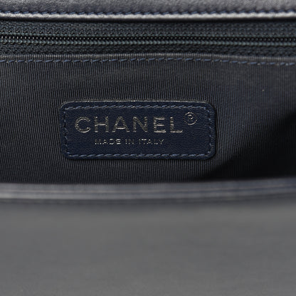 Chanel Calfskin Quilted New Medium Boy Flap Dark Navy Blue 6 of 17