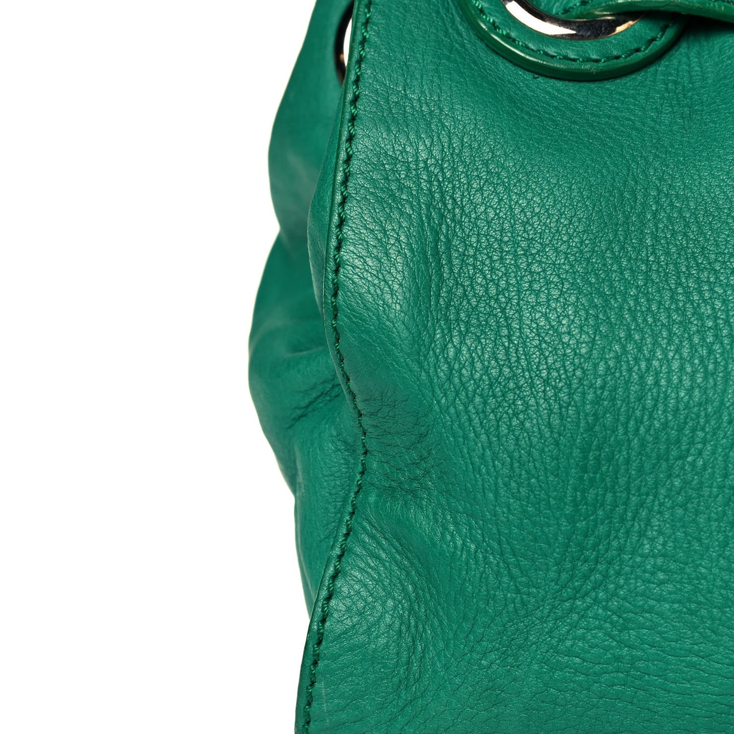 Grainy Calfskin Small Ramona Satchel Green