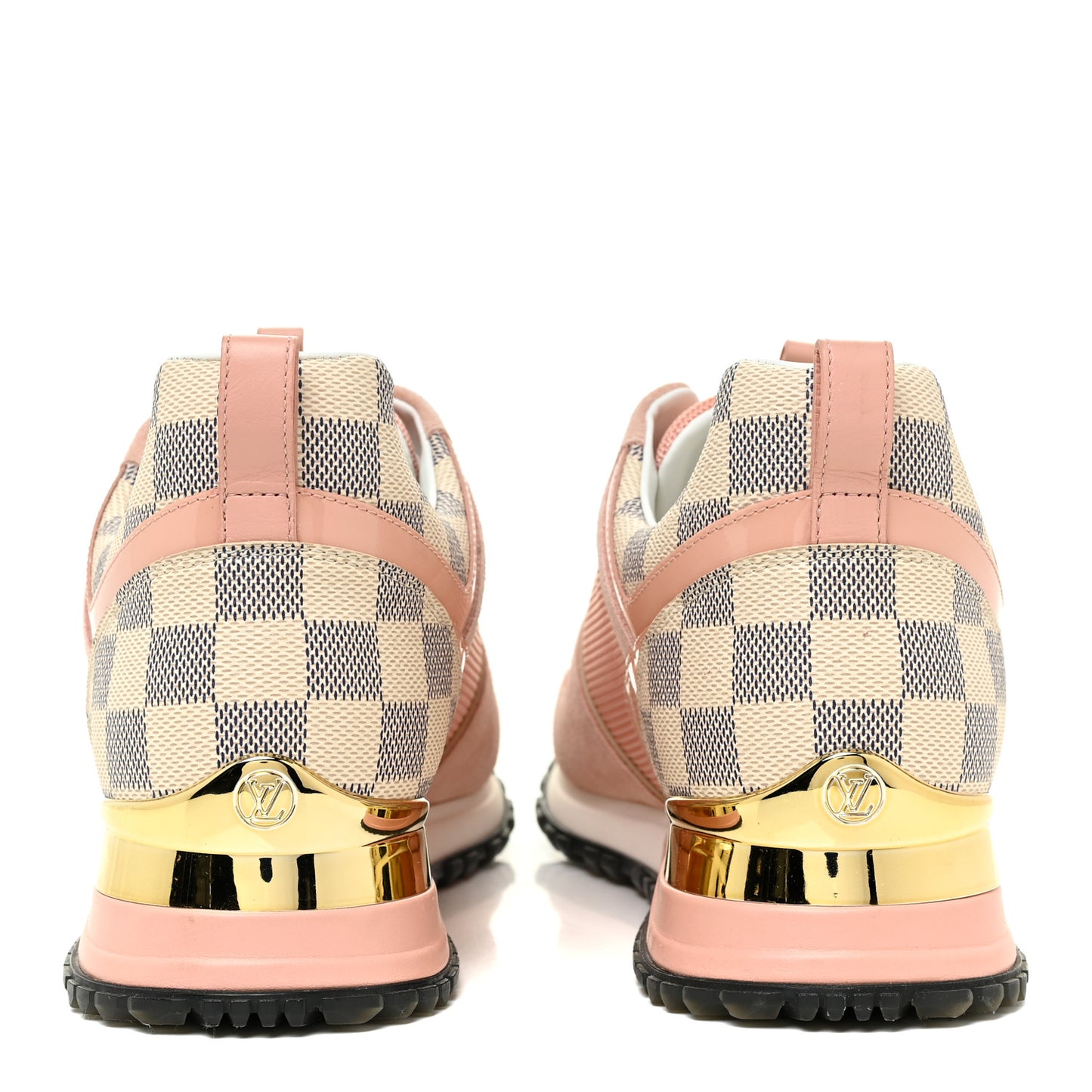 Suede Damier Azur Run Away Sneakers 40 Pink