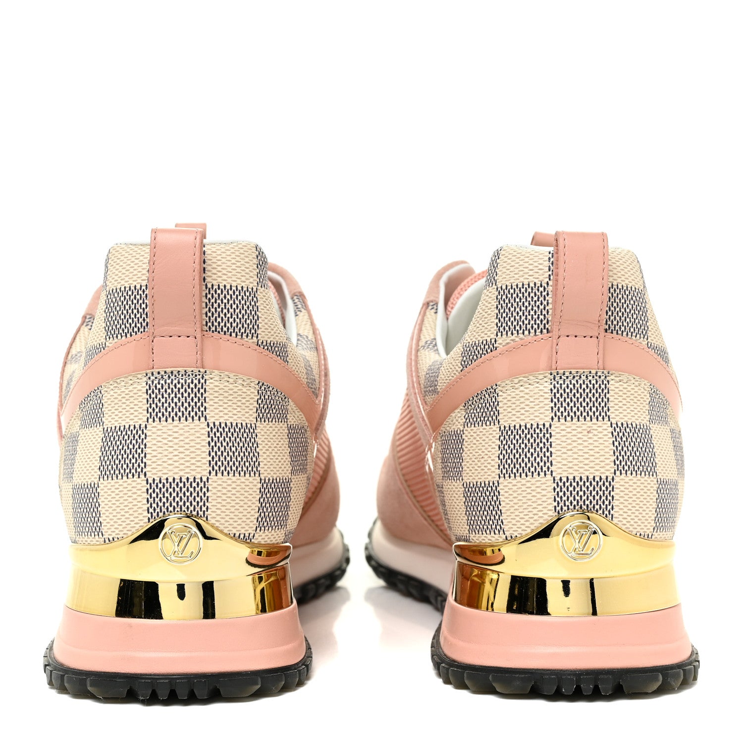 Louis Vuitton Suede Damier Azur Run Away Sneakers 40 Pink 4 of 10
