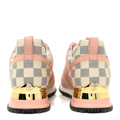 Louis Vuitton Suede Damier Azur Run Away Sneakers 40 Pink 4 of 10