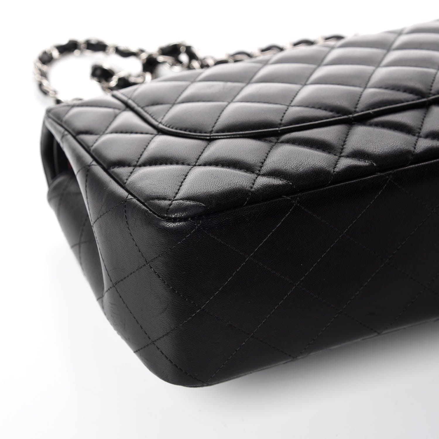Chanel Lambskin Quilted Jumbo Double Flap Black 15 of 18