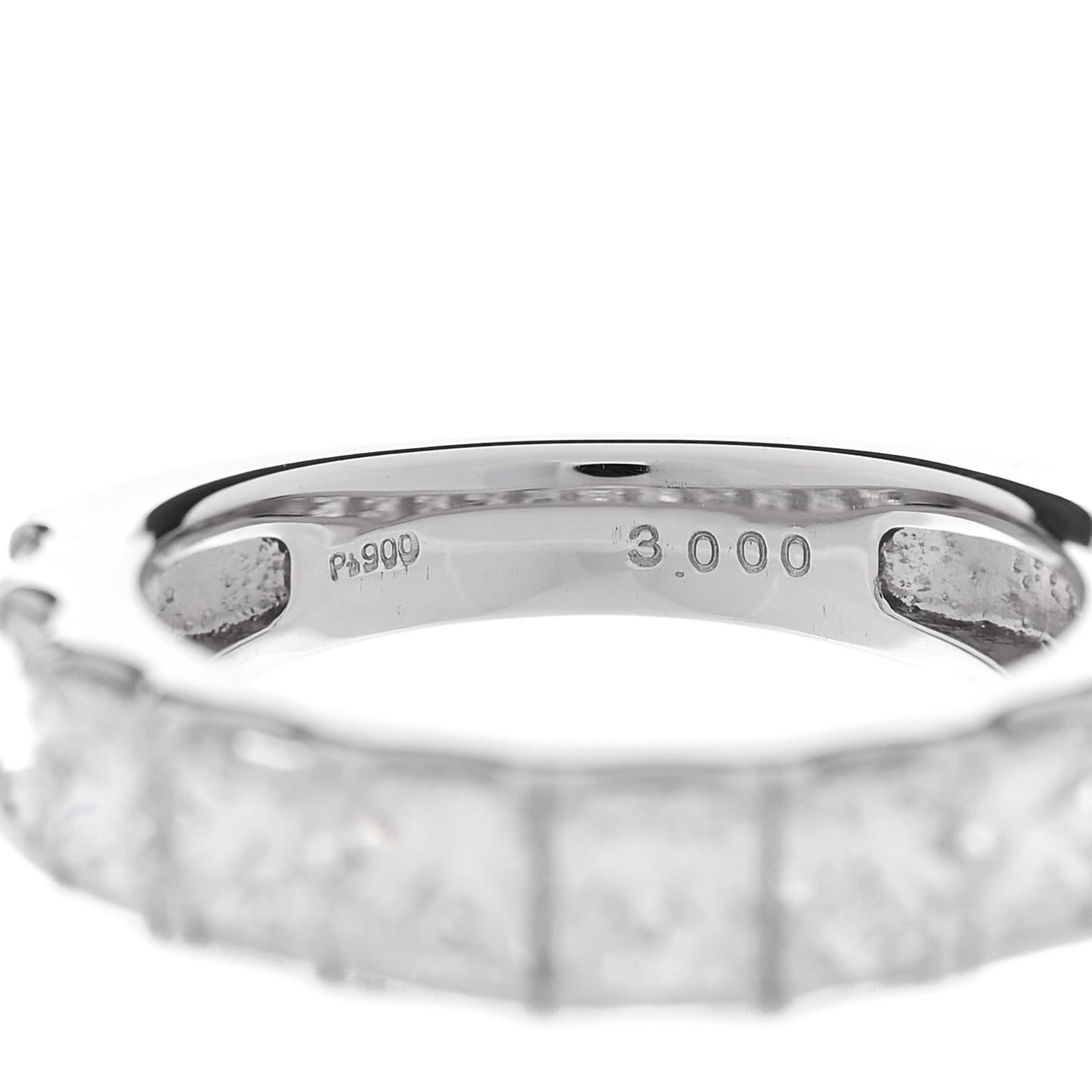 Platinum Diamond 3.00ct Princess Cut Half Eternity Band Ring 53 6.25