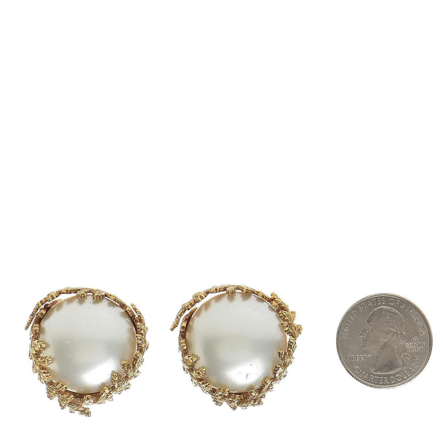 Pearl Clip On Earrings Gold