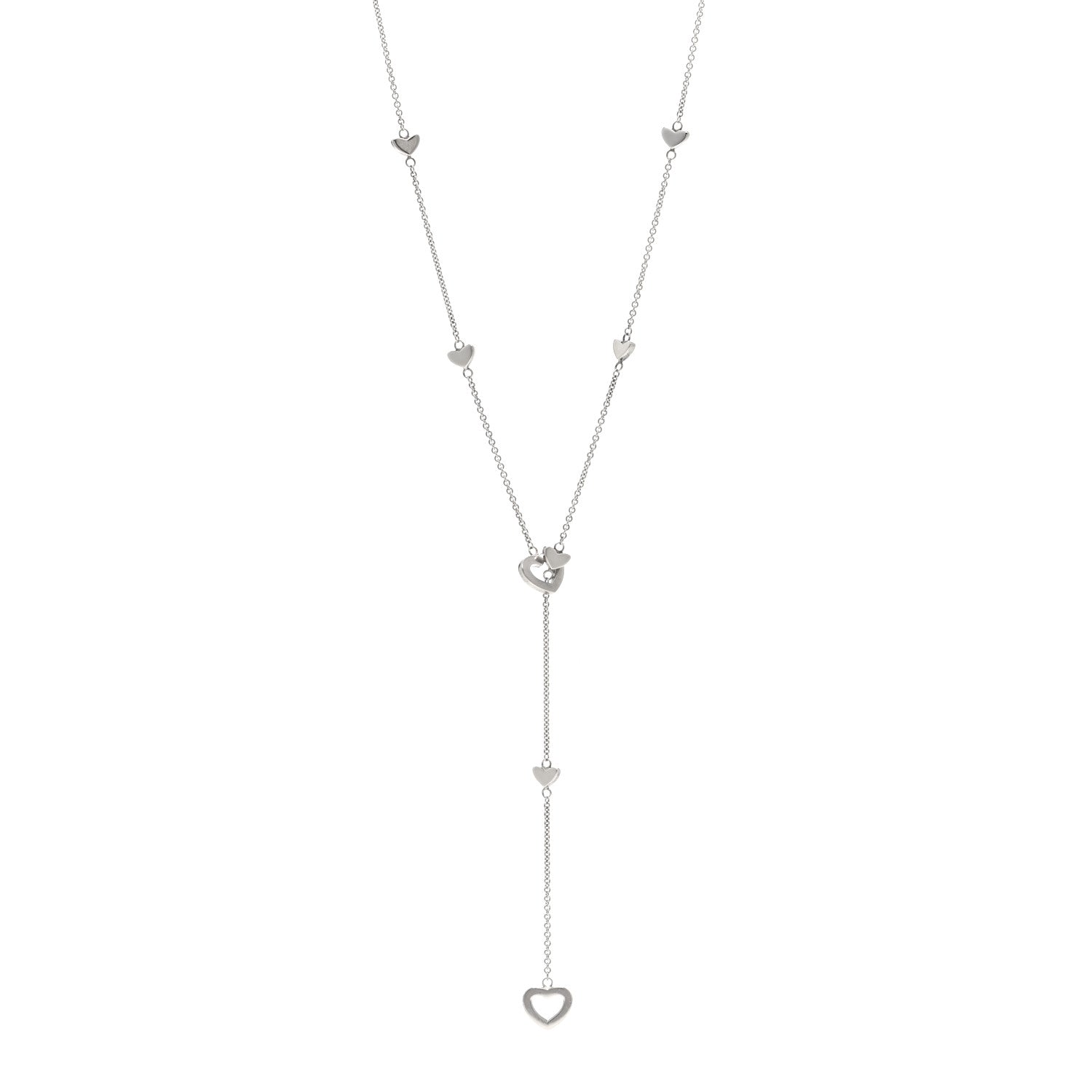 Tiffany Sterling Silver Heart Lariat Necklace 1 of 4