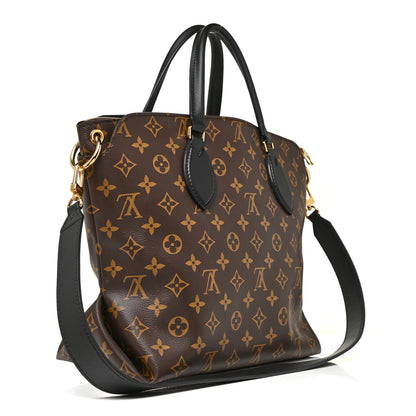 Louis Vuitton Monogram Flower Zipped Tote MM Black 3 of 10