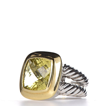 David Yurman Sterling Silver 18K Yellow Gold Peridot 11mm Albion Ring 50 5.5 3 of 5