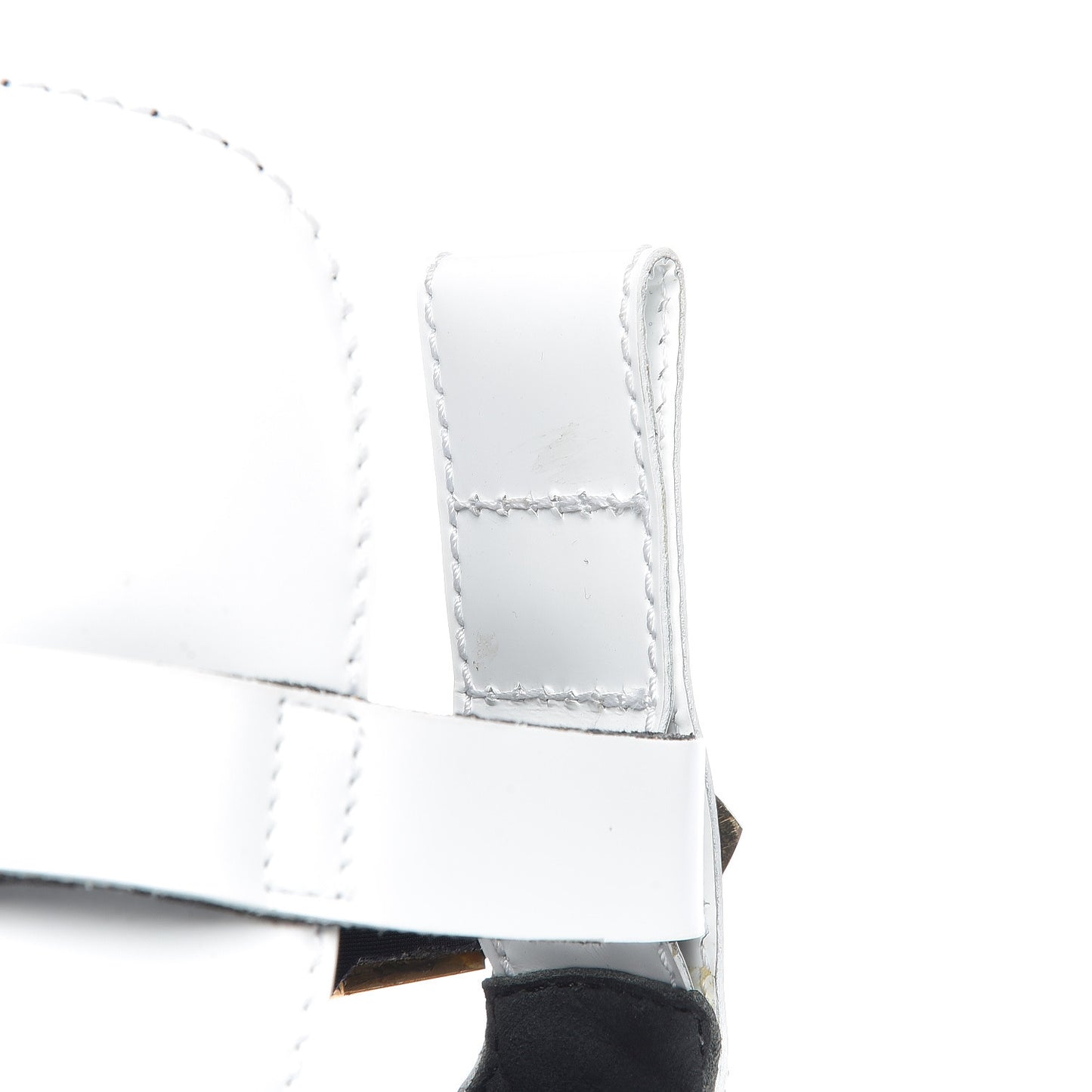 Brushed Calfskin Ceinture Ankle Boots 36 White