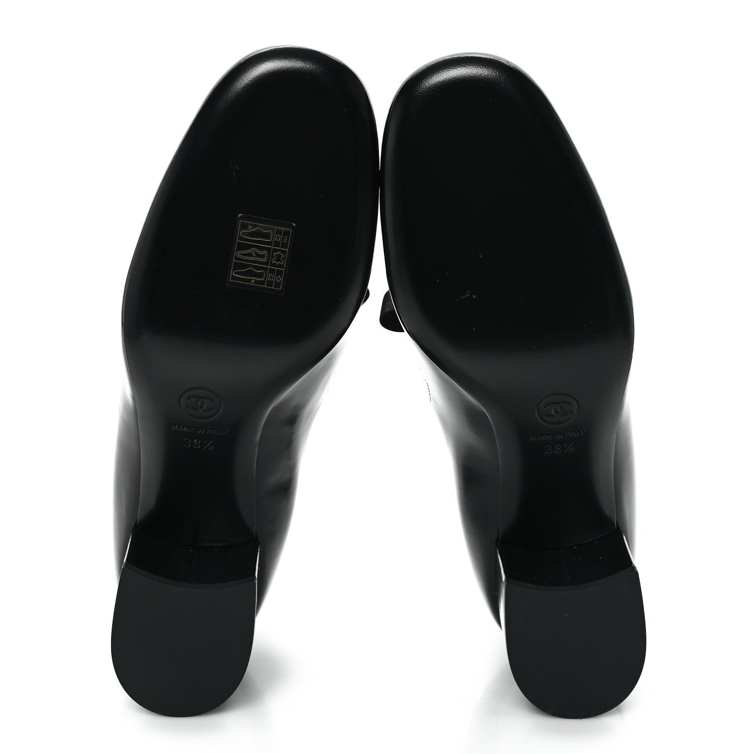 Chanel Patent Calfskin Grosgrain CC Mary Jane Pumps 38.5 Black 6 of 10