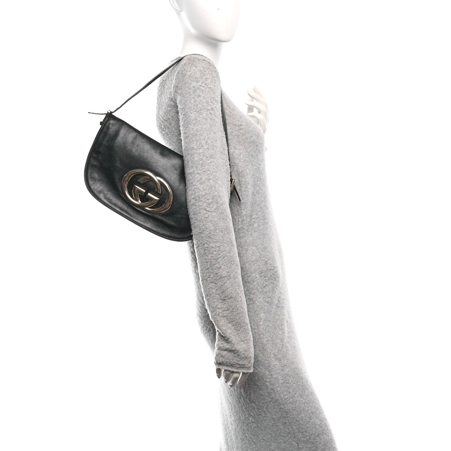 Calfskin Small Britt Shoulder Bag Black