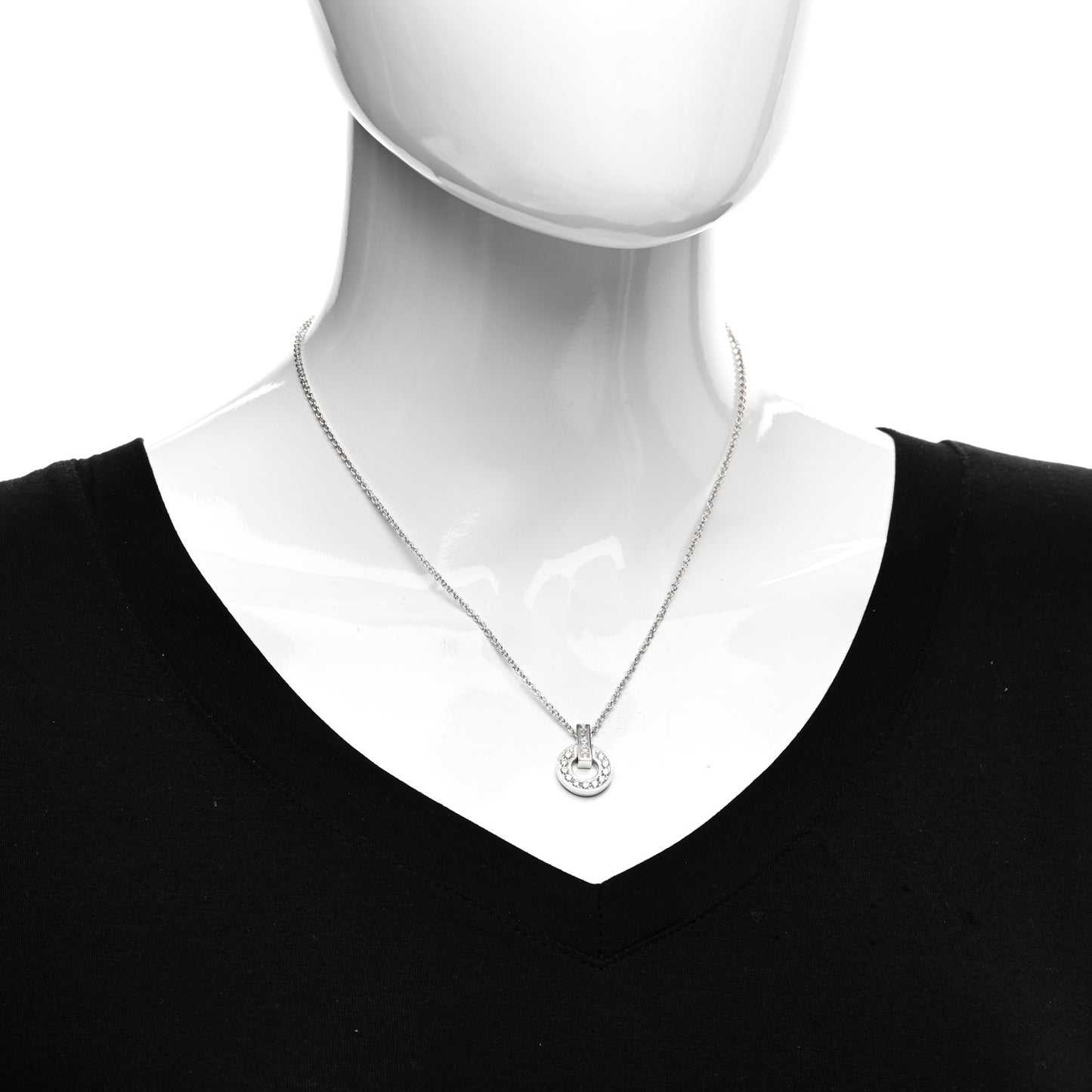 18K White Gold Diamond BVLGARI BVLGARI Pendant Necklace