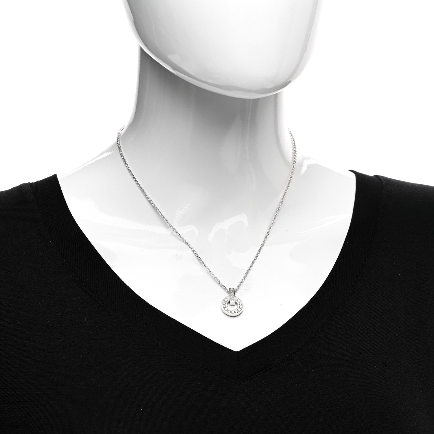Bulgari 18K White Gold Diamond BVLGARI BVLGARI Pendant Necklace 2 of 5