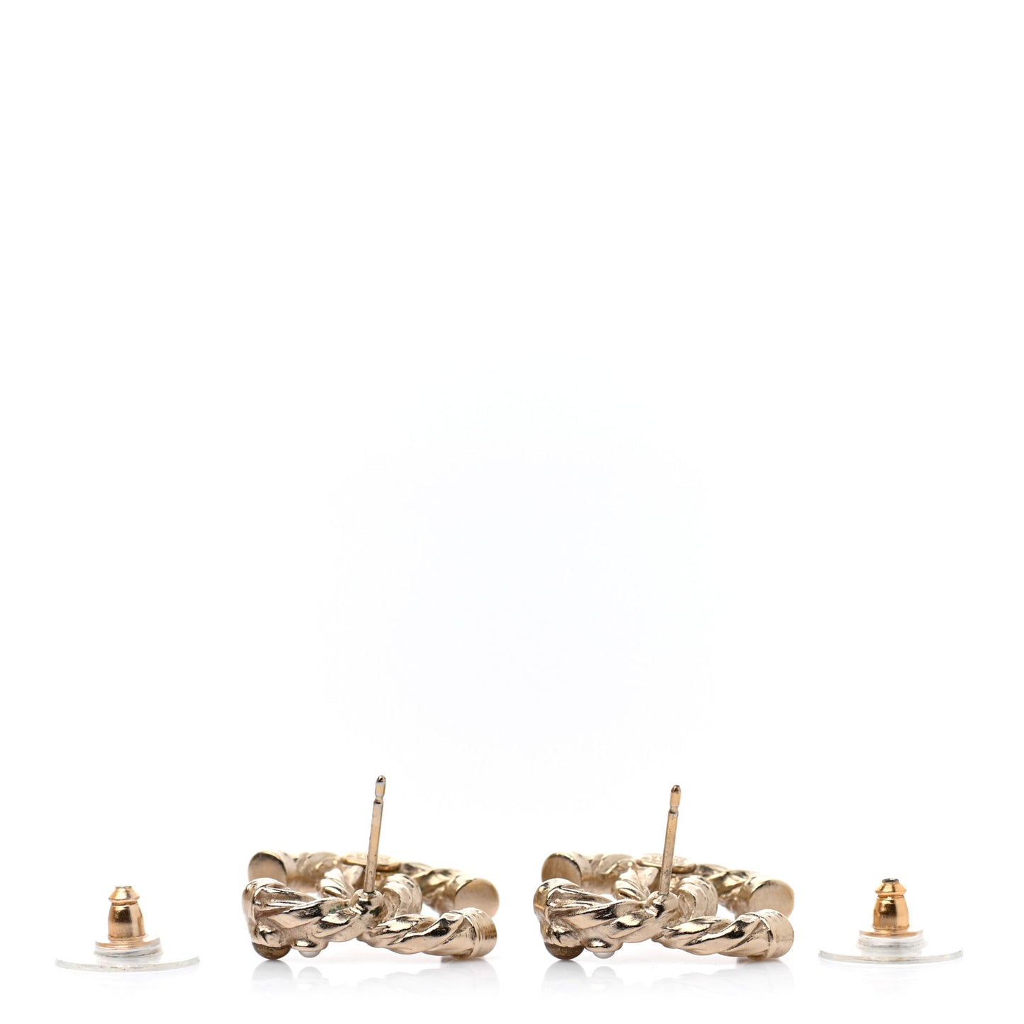 Pearl Resin Twisted CC Earrings Gold