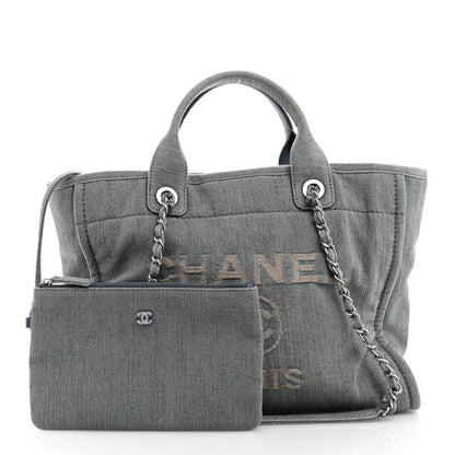 Chanel Denim Small Deauville Tote Light Blue 3 of 11