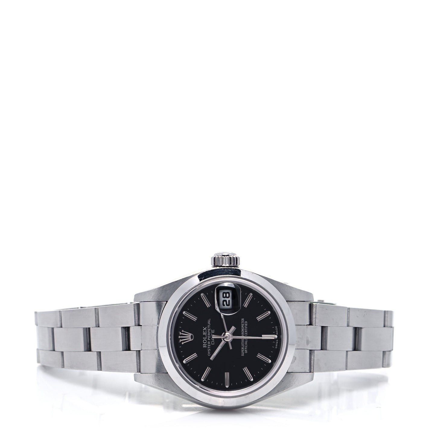 Stainless Steel 26mm Oyster Perpetual Date Watch Black 79160