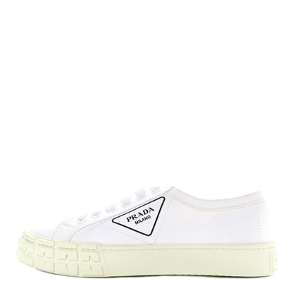 Prada Gabardine Triangle Logo Wheel 35mm Sneakers 38 White 1 of 11