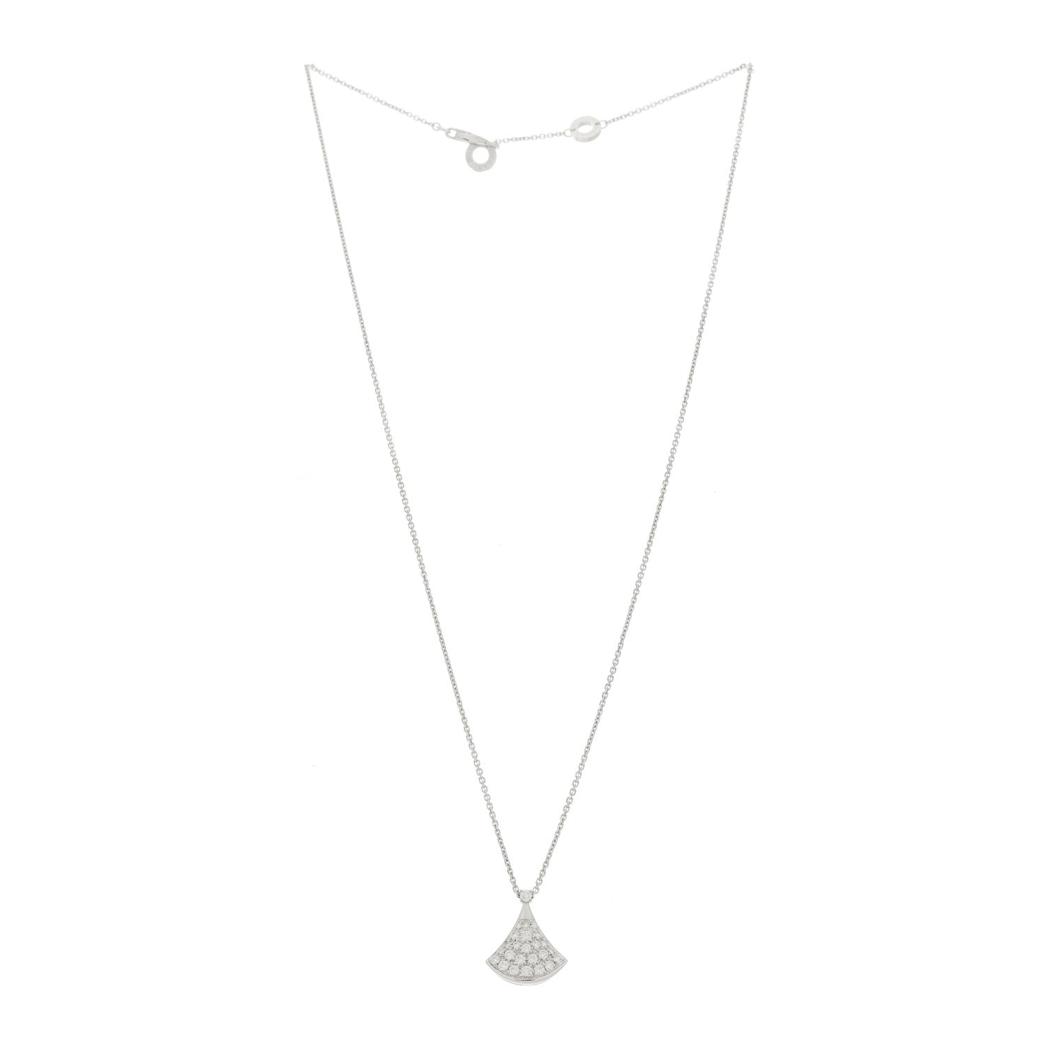 Bulgari 18K White Gold Diamond Divas' Dream Pave Necklace 3 of 7