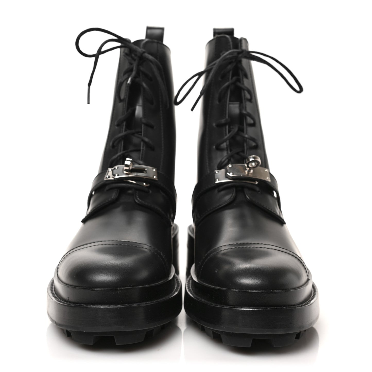 Glossed Calfskin Funk Ankle Boots 37.5 Black