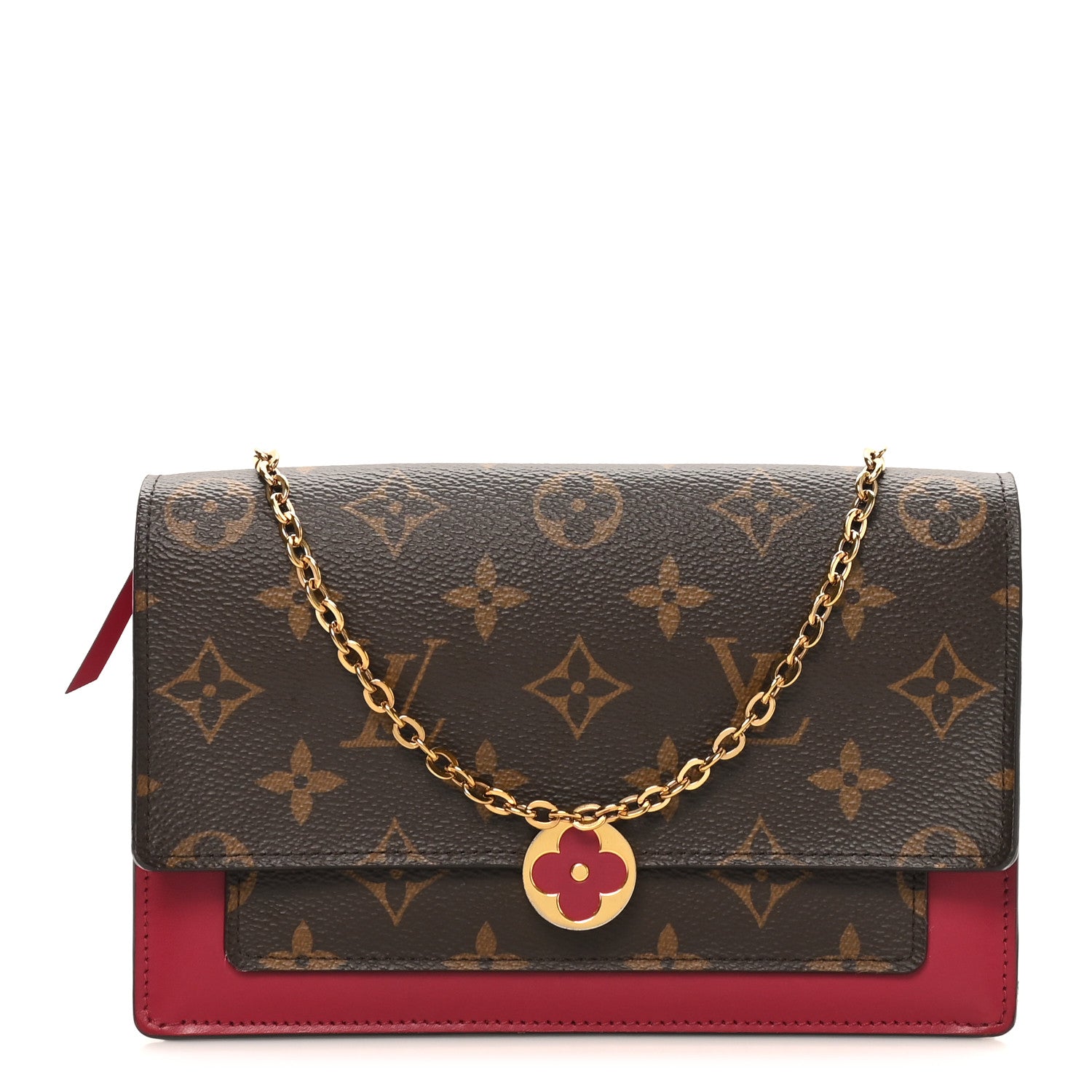 Louis Vuitton Monogram Flore Chain Wallet Fuchsia 1 of 10