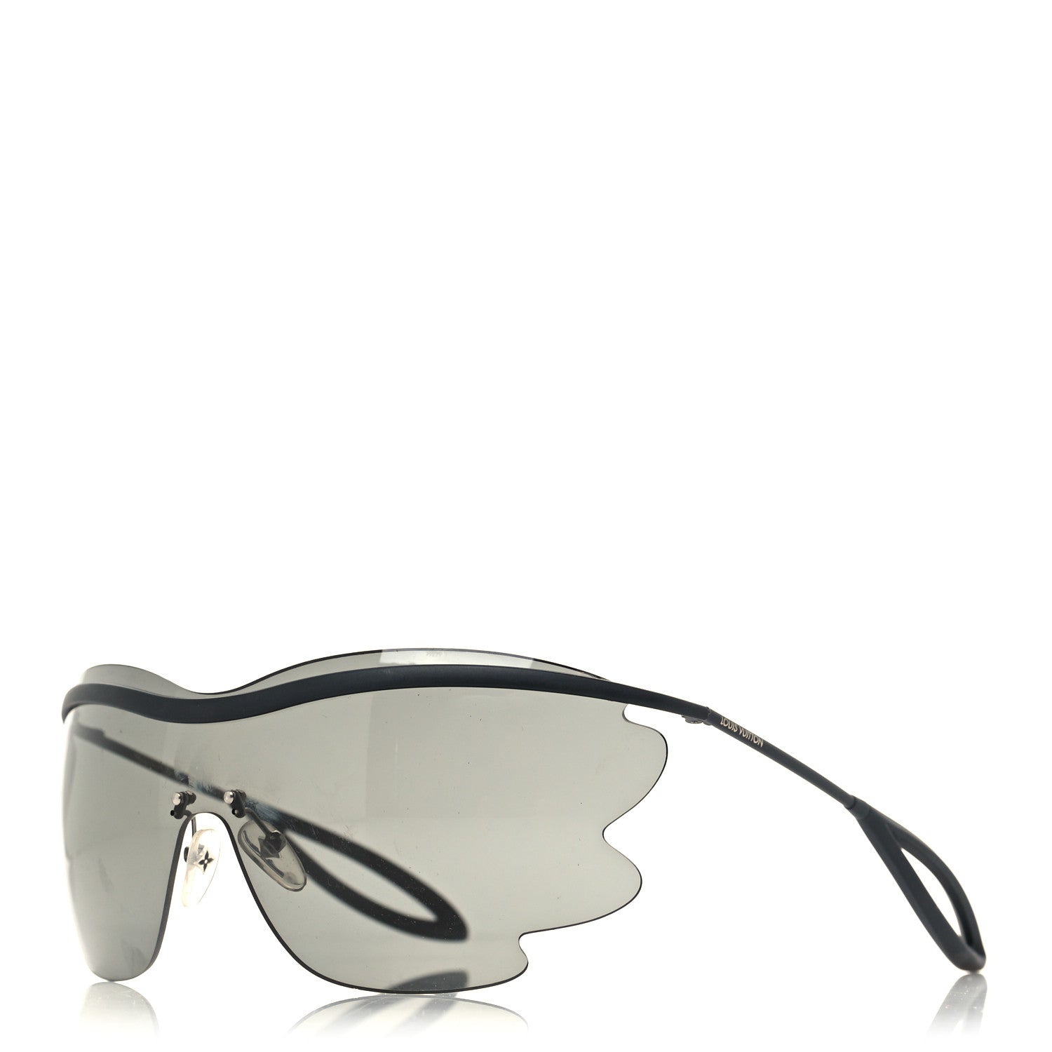 Louis Vuitton Metal Bohemian Vuittony Mask Sunglasses Z1227U Black 1 of 8