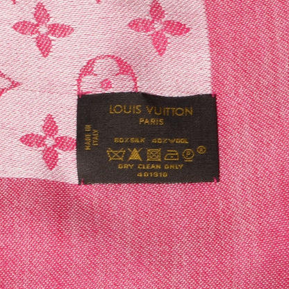Louis Vuitton Wool Silk Monogram Denim Shawl Pivoine 5 of 5
