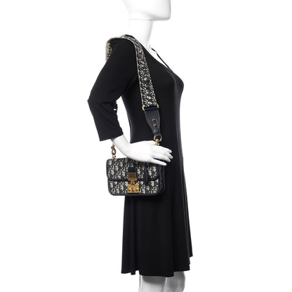Christian Dior Oblique Small DiorAddict Flap Bag Navy Blue 2 of 10