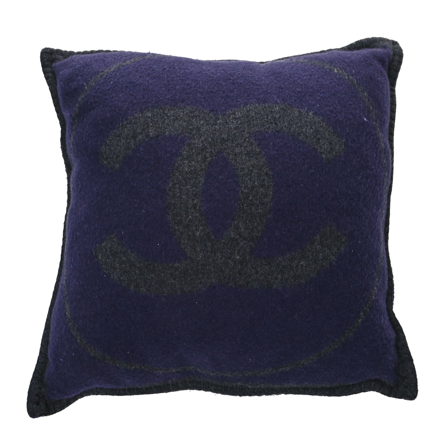 Wool Cashmere CC Pillow Navy Grey