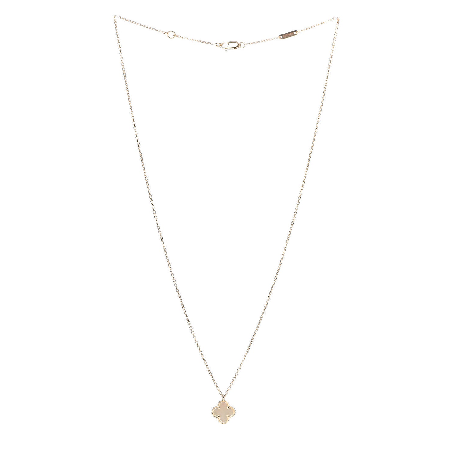 18K Yellow Gold Mother of Pearl Sweet Alhambra Pendant Necklace