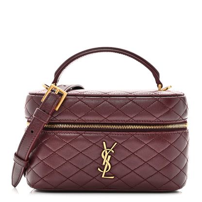 Saint Laurent Lambskin Quilted Mini Gaby Vanity Case Rouge Cabernet 7 of 9