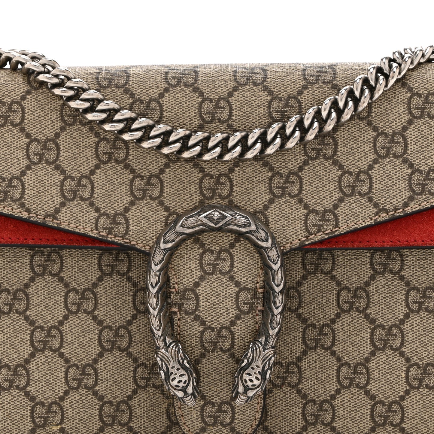 GG Supreme Monogram Small Dionysus Shoulder Bag Red