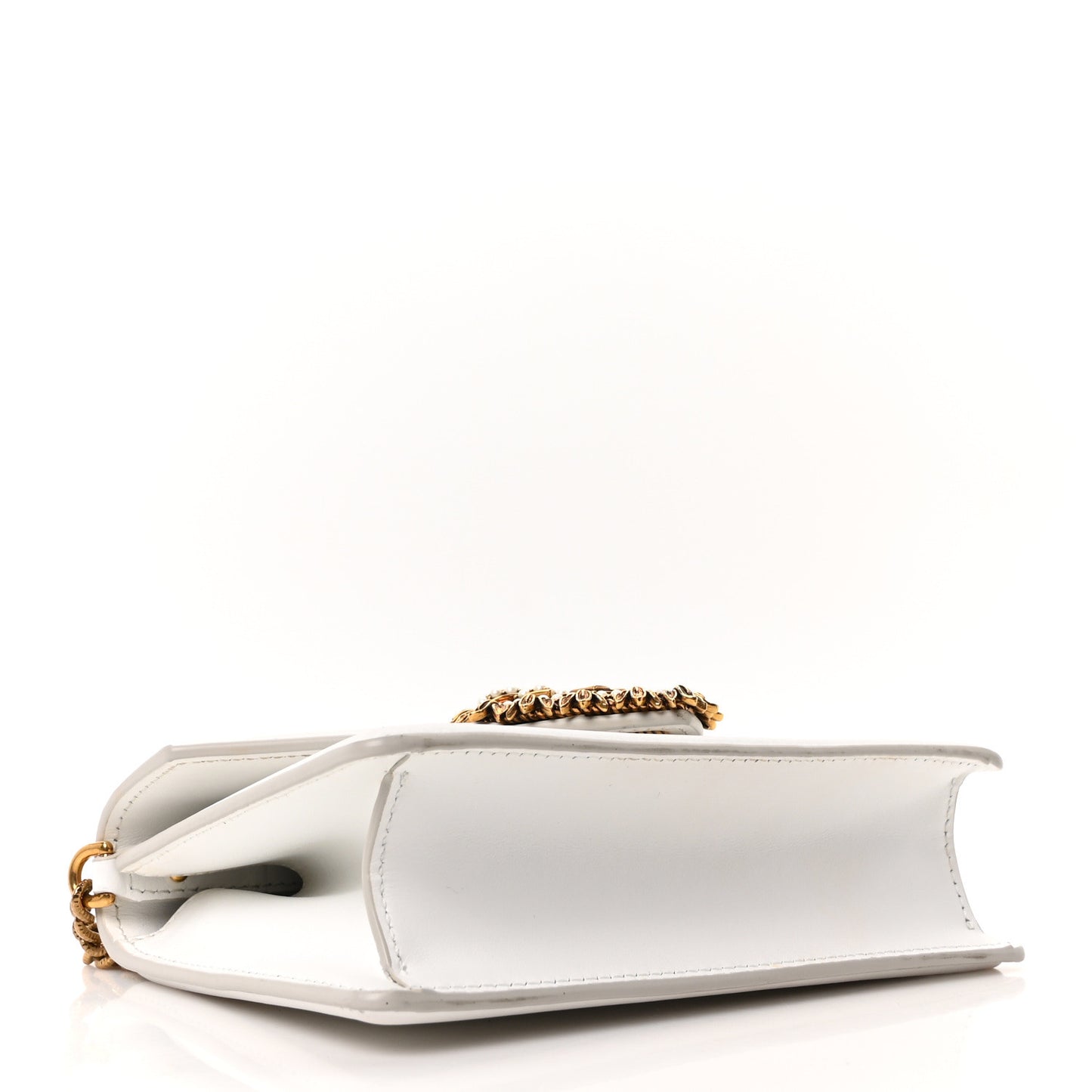 Smooth Calfskin Small Devotion Envelope Top Handle Bag White